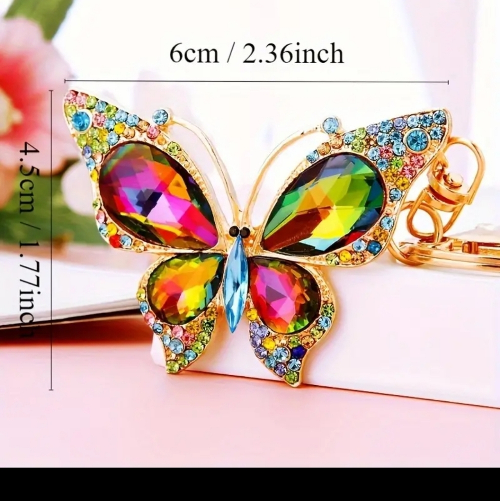 Green Rhinestone Butterfly - Picture 4 of 4